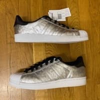 Adidas Superstar Black Metallic Silver Used
