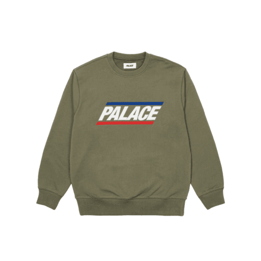 Palace Basics Logo Crew Olive (SS21)