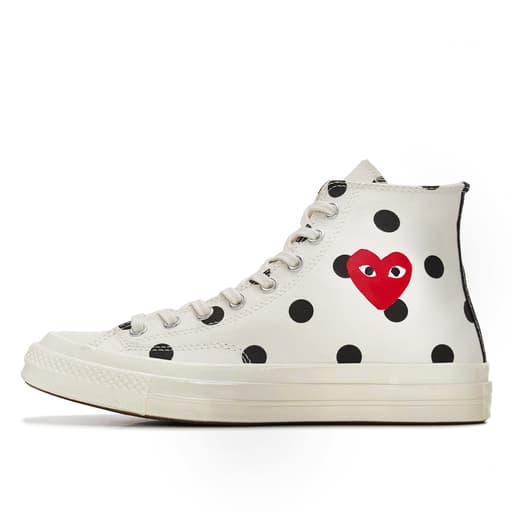 Converse Chuck Taylor All-Star 70s Hi Comme des Garcons CDG Polka Dot White