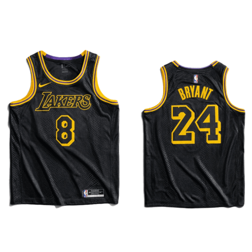 Nike Mens Los Angeles Lakers Kobe Bryant Black Mamba City Edition Swingman Jersey Black/Gold (SS20)