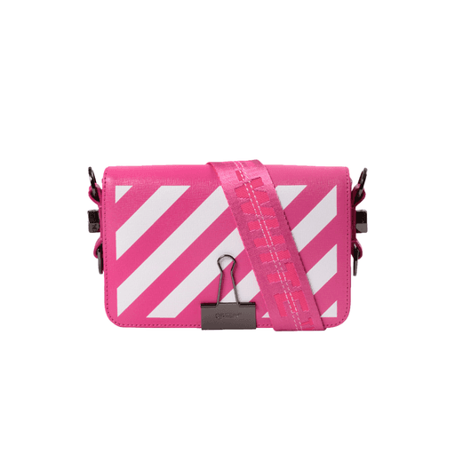 Off White Binder Clip Bag Diag Mini Fuchsia White