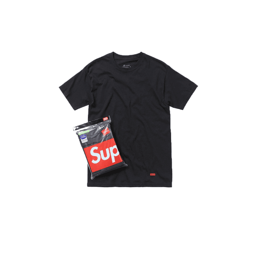 Supreme Hanes Tagless Tees (3 Pack) Black (FW20)