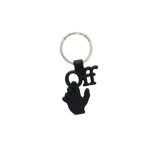 Off White Hand Off Logo Charm Keyring Black Silver (2021)