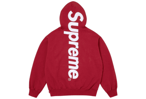 Supreme Satin Appliqué Hooded Sweatshirt 'Dark Red' (FW25)