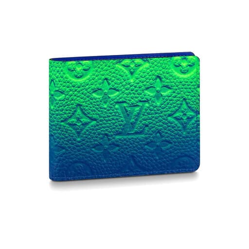 Luxury Louis Vuitton PF Slender Taurillon Illusion Blue Green