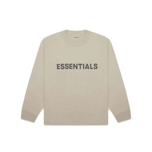 Fear Of God ESSENTIALS 3D Silicon Applique Boxy Long Sleeve T-Shirt Olive/Khaki (FW20)