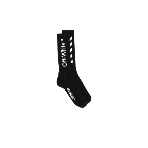 Off White Mid Length Logo Socks Black