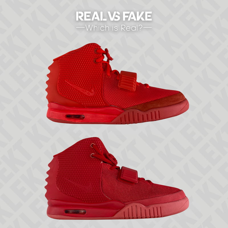 bord boog strip How to Spot a Fake Nike Air Yeezy II 'Red October' - KLEKT Blog
