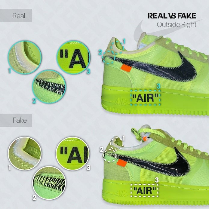 Off-White x Nike Air Force 1 'Volt' Sneakers 5.5